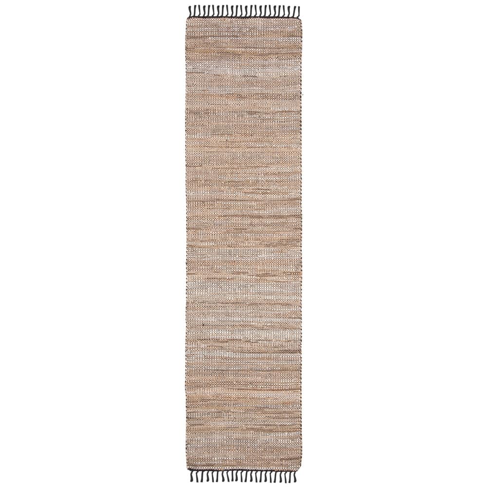 SAFAVIEH Handmade Anjela Leather Boho Stripe Area Rug