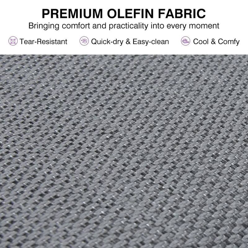 PURPLE LEAF Sanori Patio Conversation Set with Grey Ottoman and Cushion Sofas Sectional for Poolside Graden