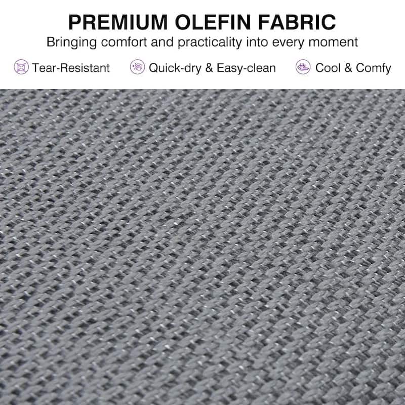 PURPLE LEAF Santorini 6 Piece Grey Sectional Sofa with Ottoman and Cushion for Poolside Garden Outdoor Patio Conversation Set