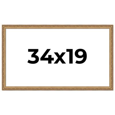 34x19 Frame Red Solid Wood Picture Frame Width 1.75 Inches | Interior Frame Depth 1 13/16 Inches
