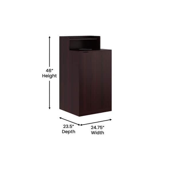 dimension image slide 1 of 3, Commercial Grade Wooden Tray Top Trash Enclosure with Drop Hole