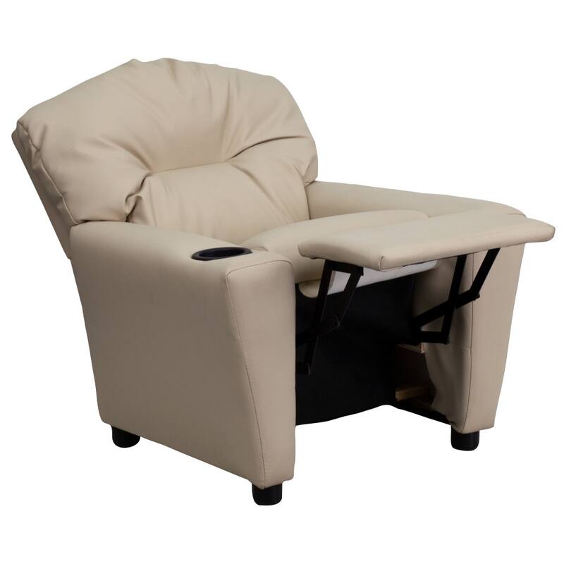 Contemporary Kids Recliner with Cup Holder