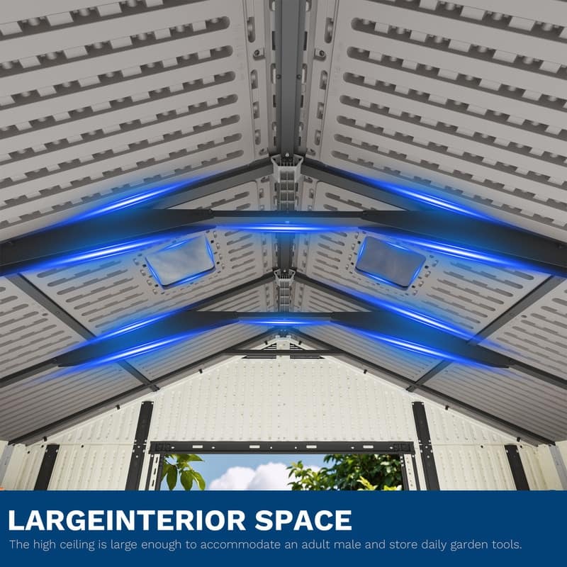 Patiowell 10 X 16 FT&10 X10 FT &10 X12 FT 10 X14 FT Resin Outdoor Storage Shed With Floor ,Weather Resistant Shed for Garden