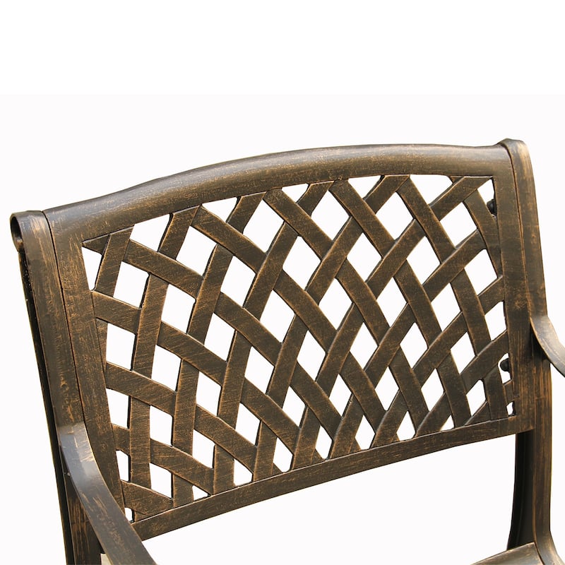 Contemporary Modern Outdoor Mesh Lattice Aluminum Dining Chair
