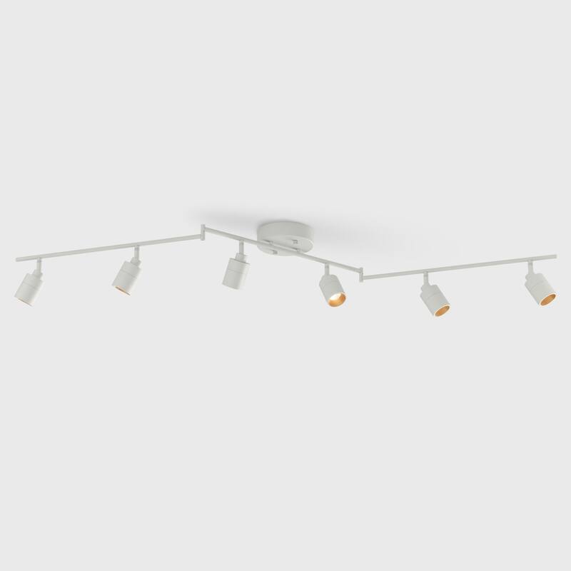 Shura 6-Light White Integrated LED Swivel Track Light with Rotatable Heads, 5 ft. Track Lighting Kit, 3000k, 3000 Lumens