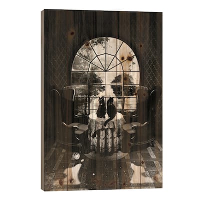Room Skull B/W Print On Wood by Ali Gulec - Multi-Color