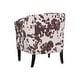 preview thumbnail 7 of 7, Andrew Barrel Brown and White Cow Print Club Chair