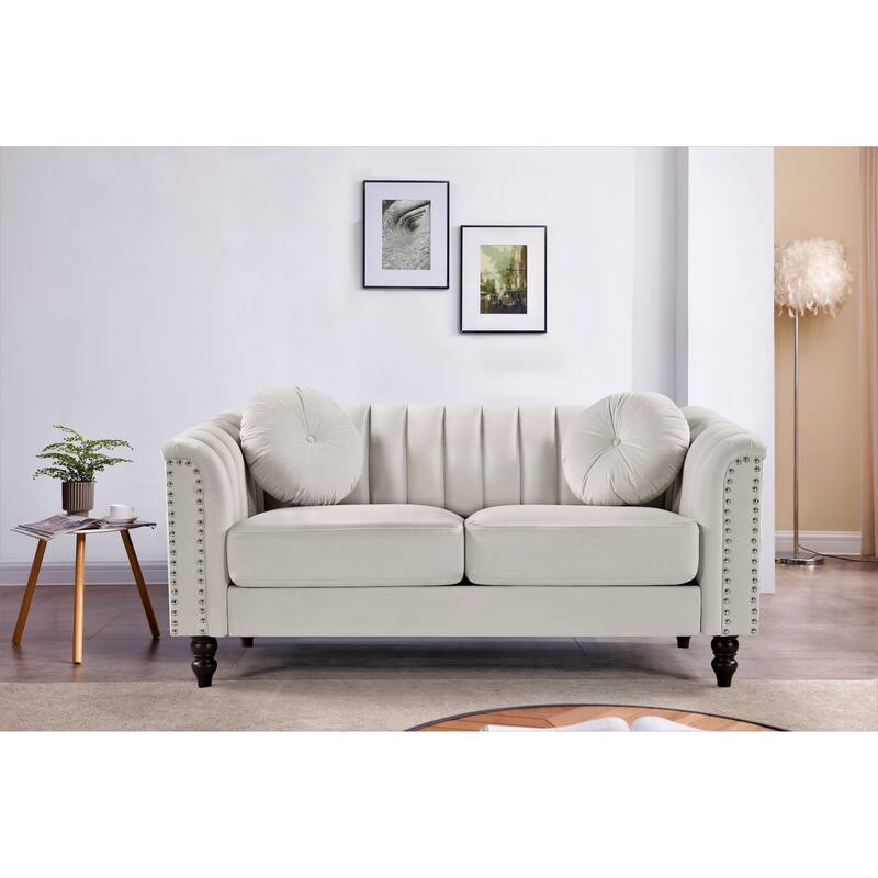 Hills Tufted Back Nailhead 2PCS Living Room set