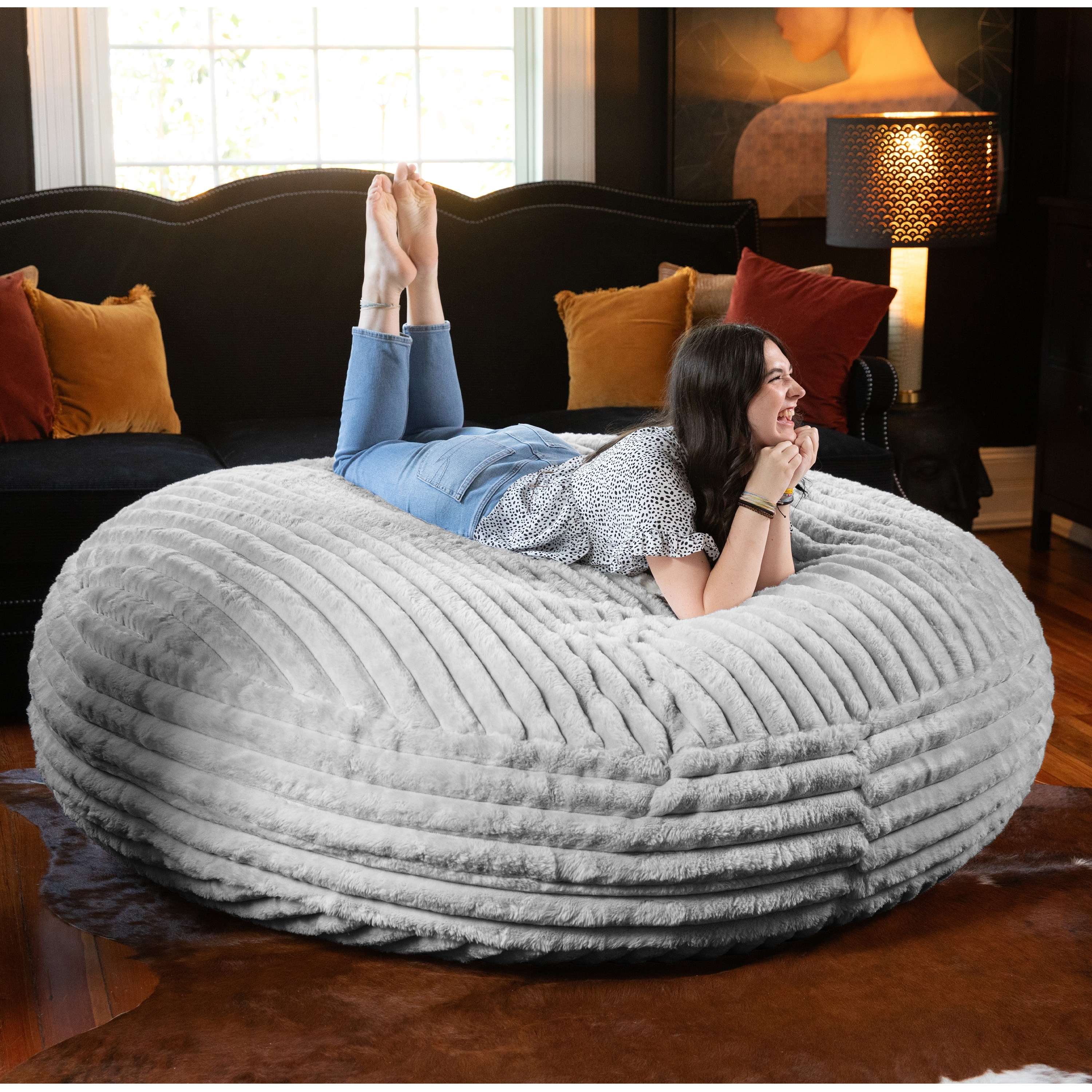 Jaxx 6 Foot Cocoon Large Bean Bag Chair for Adults Mondo Faux