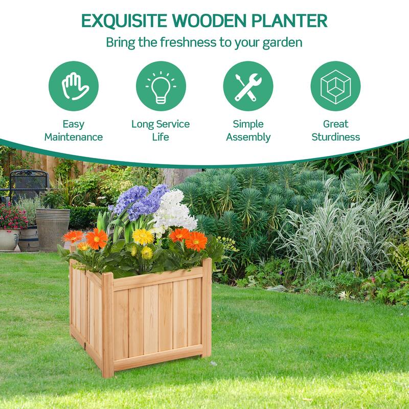 Raised Garden Bed Wood Planter Outdoor Elevated Planting Boxes