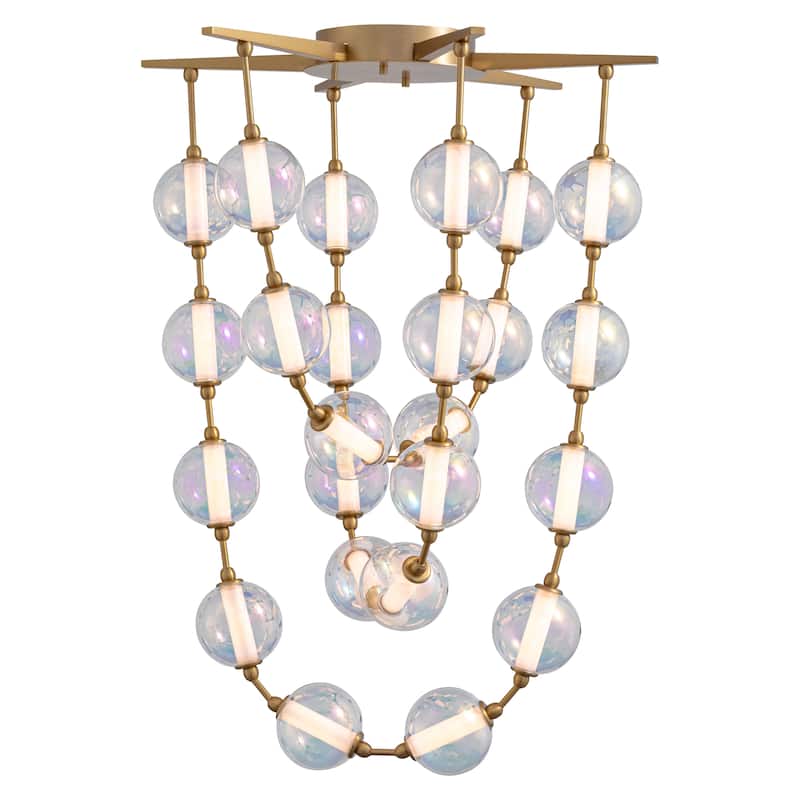 Golden Lighting Pearla Integrated LED 35in Pendant in Brushed Champagne Brass - Gold