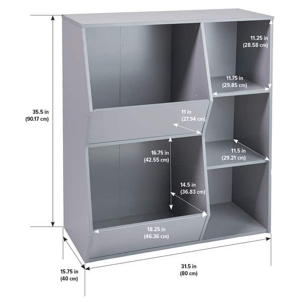 dimension image slide 1 of 2, Badger Basket Side-by-Side Combo Bin Storage Unit - 31.5" x 15.75" x 35.5"
