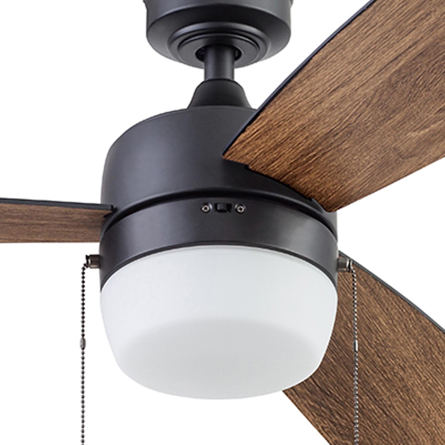 Textured Matte Black Hunter 52" Outdoor Ceiling Fan with 5 Cocoa Plastic Blades 