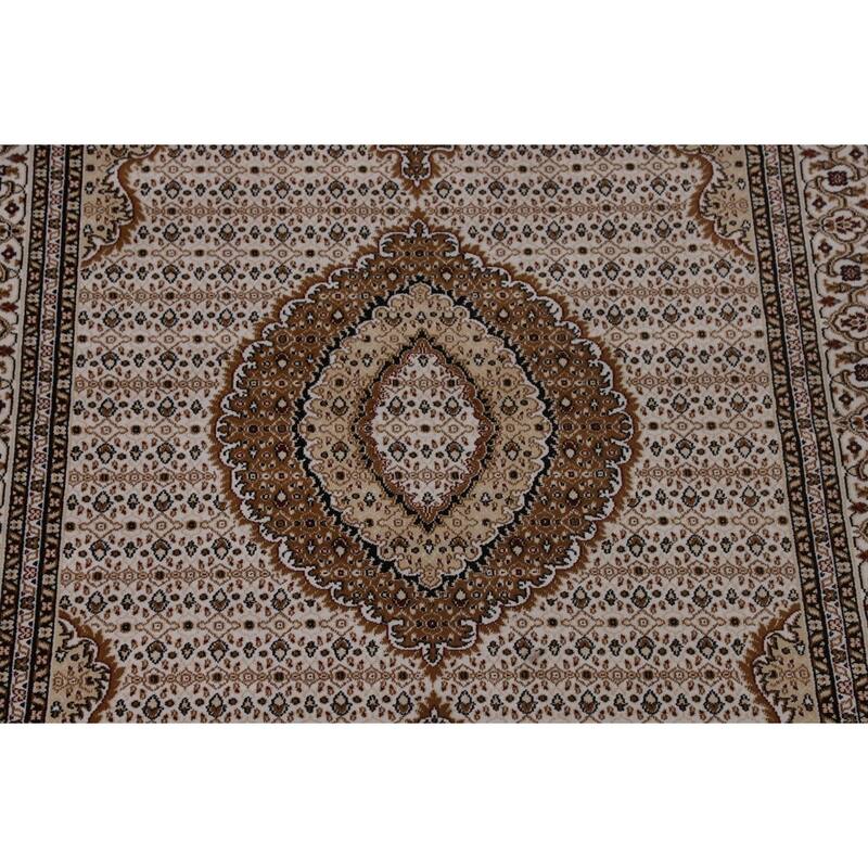Geometric Tabriz Turkish Area Rug Machine Made Carpet - 5'2" x 7'9"