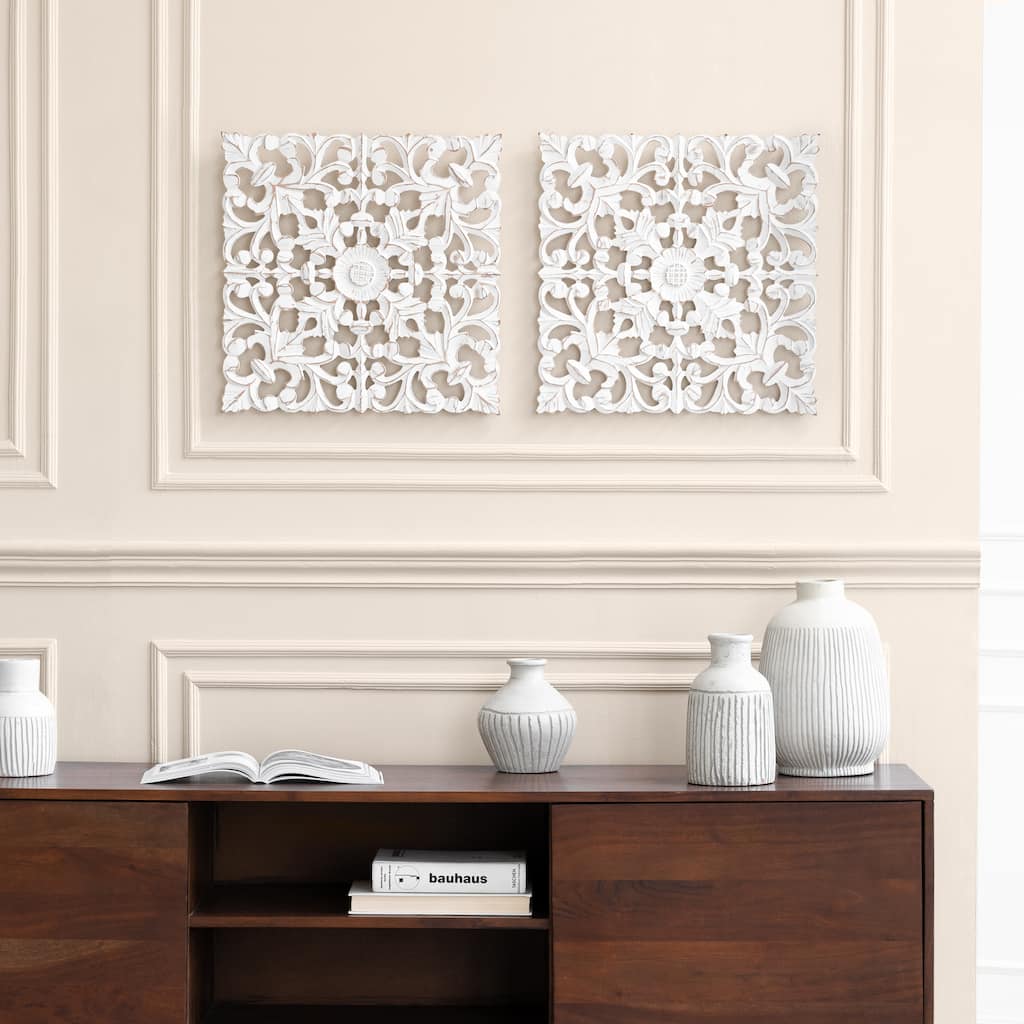 MH London - All Season Wall Decor Medallion Bianci Pack of 2 - White