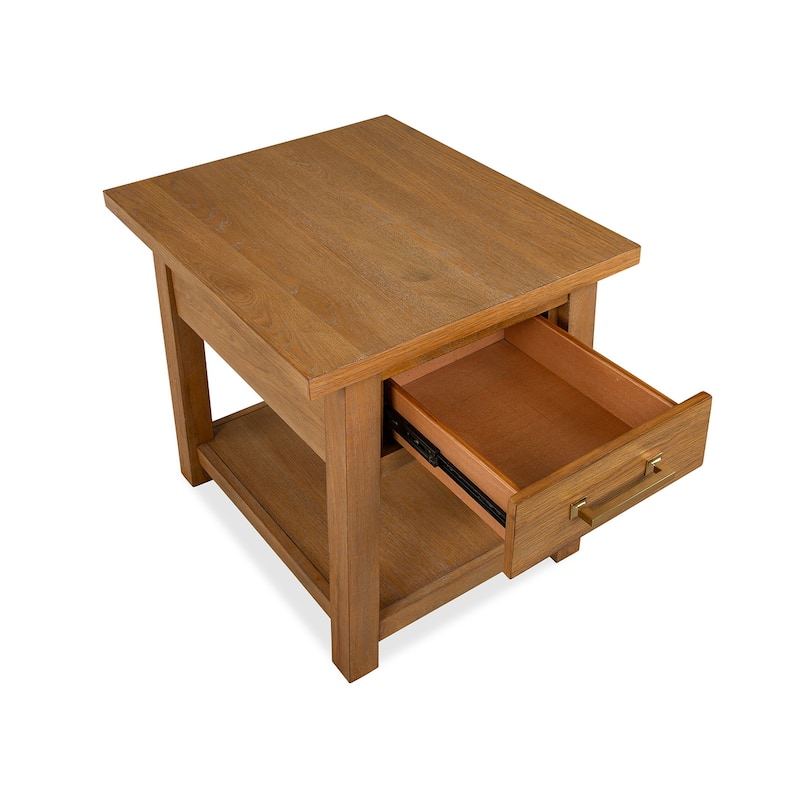 Magnussen Home Lindon Belgian Wheat Drawer End Table - 22''W x 26''D x 24''H