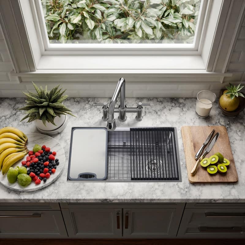 WOWOW Drop-in Single-Bowl Kitchen Sink with Honeycomb Design