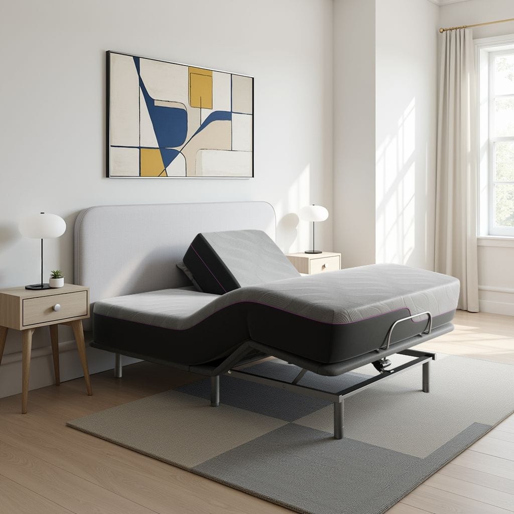 Queen Size 11 Inch Flex Top Latex Foam Mattress with Adjustable Base Bundle