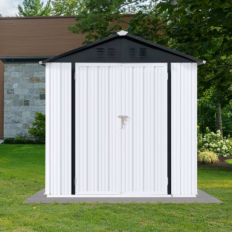 6 ft. W x 4 ft. D Galvanized Steel Metal Sheds & Outdoor Storage Shed - 6 ft. W x 4 ft. D