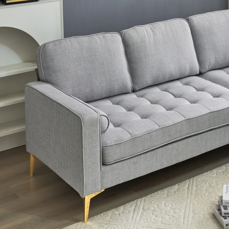 3-Seater Golden Tripod Legs Indoor Modular Sofa
