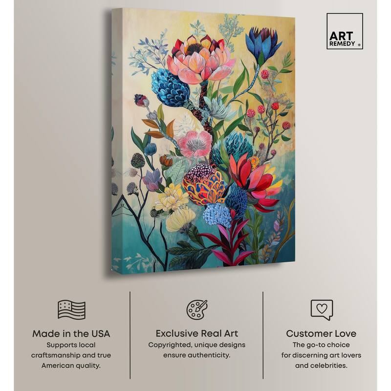 Exotic Bloom Medley I Canvas by Art Remedy, Gallery Wrapped