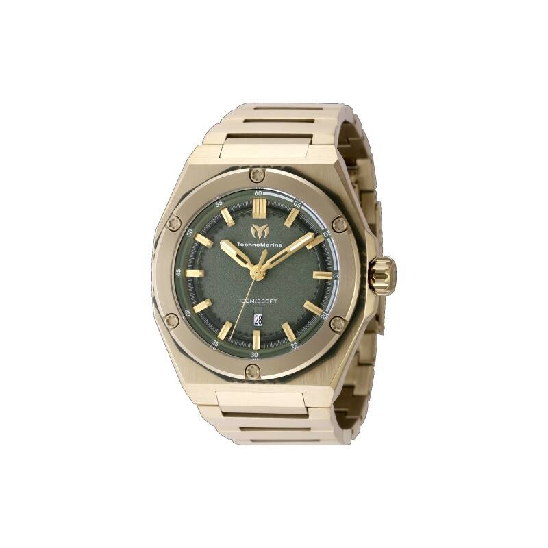 Technomarine Men's TM-416062 CORAL Quartz 3 Hand Olive Green Dial Watch
