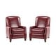 preview thumbnail 73 of 96, Gladis Modern Retro Genuine Leather Recliner with Nailhead Trim Set of 2 by HULALA HOME