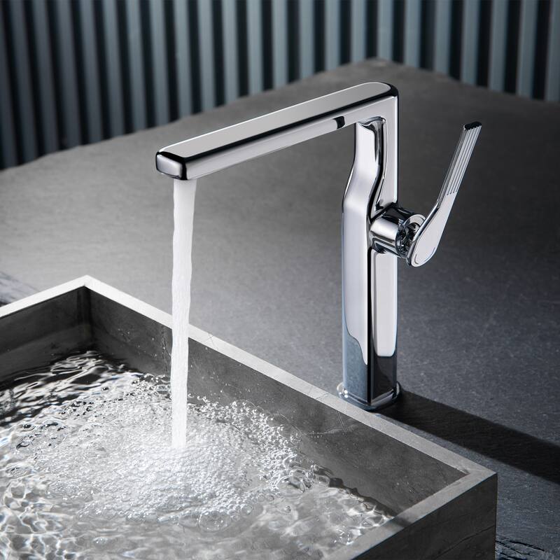 10-1/4"H Solid Brass Single-handle Bathroom Sink Faucet Optional Drain Assembly
