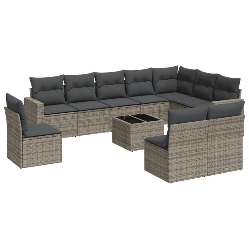 vidaXL Garden Sofa Set Grey, Dark Grey - 21.7 x 21.7 x 14.6