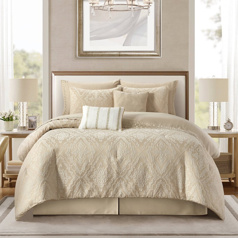 Nanshing Penelope 10 Piece Traditional Damask Comforter Set - California King