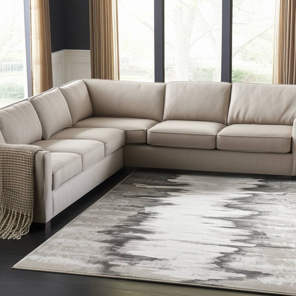 HomeRoots Abstract Casual Rectangle Area Rug - 216.00 in. x 144.00 in. x 0.39 in.