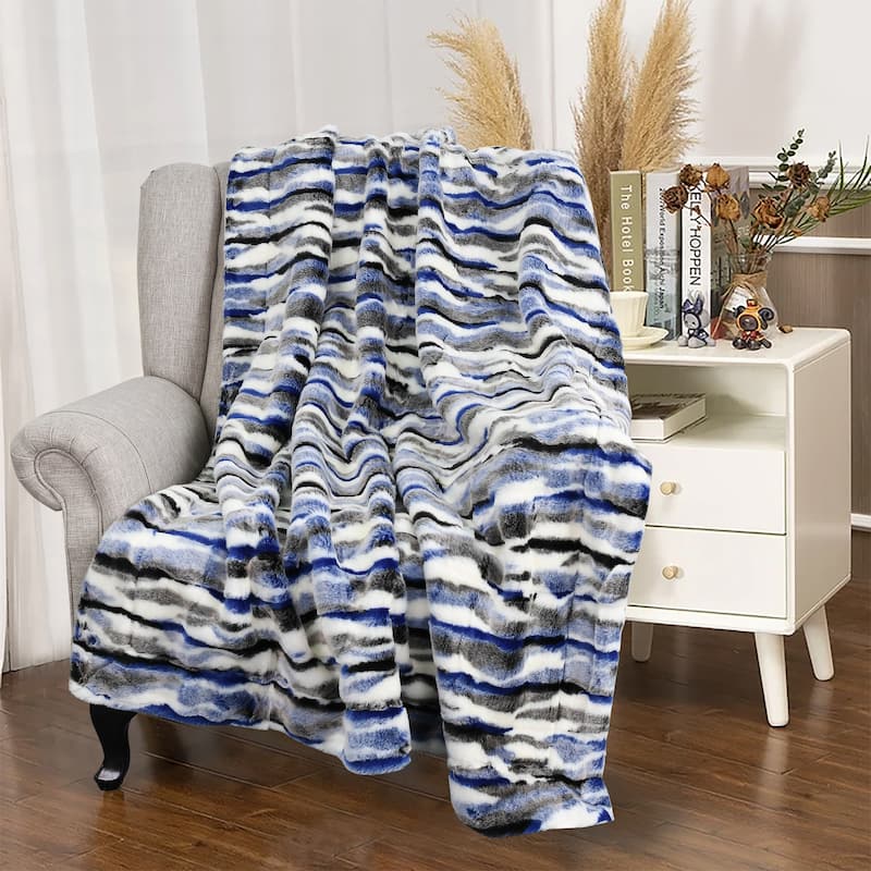 Home Soft Things Jacquard Faux Fur Throw
