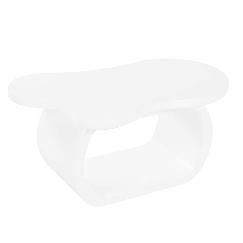 Modern Cloud Coffee Table with Thick Tabletop and Curved Legs, Cream Style Accent Table - 39.3" W × 23.6" D × 17.7" H