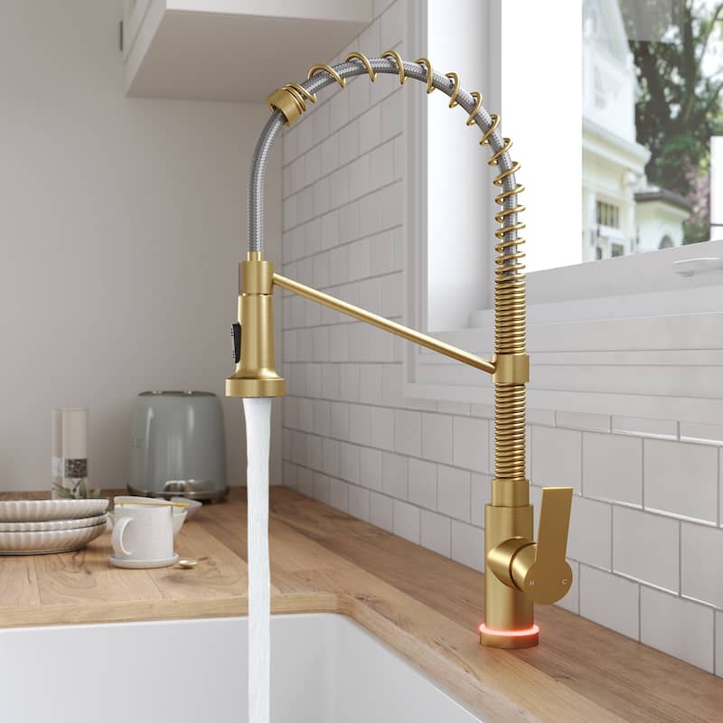 Kitchen Sink Faucet with Pulldown Sprayer Single Handle Spring Pulldown Kitchen Faucet