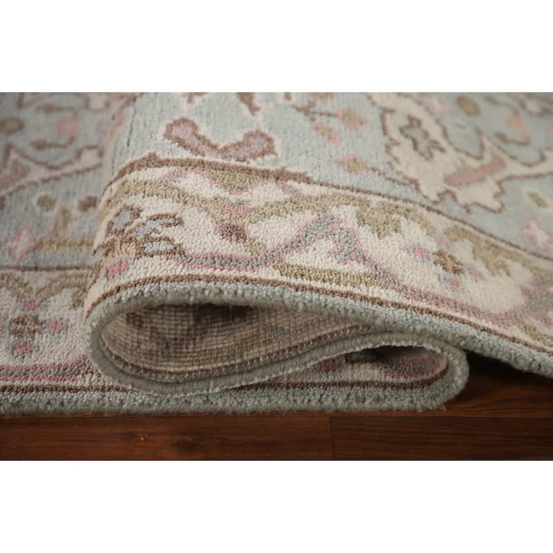 Transitional Oushak Style Runner Rug Hand-knotted Wool Carpet - 2'7"x 10'0"