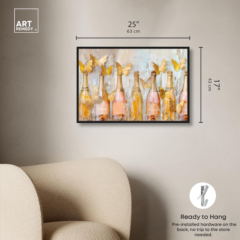 Golden Bright Campagne Line Canvas by Art Remedy