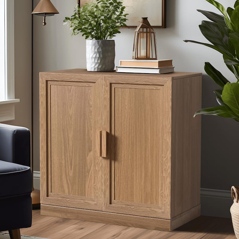 Storage Cabinet with Double Doors and Shelves 31" - Brown