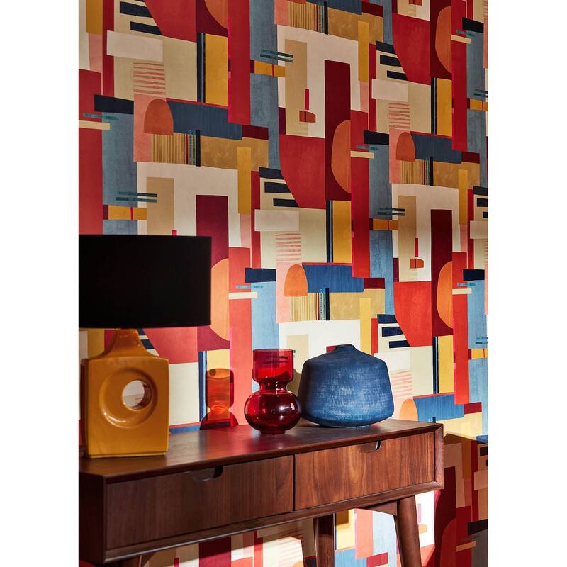 Rhodes Red Blocs Wallpaper