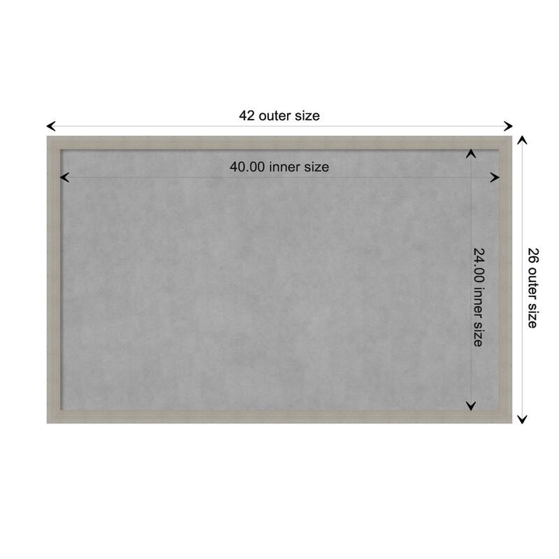 Amanti Art Woodgrain Stripe Grey Framed Magnetic Board - Board Size 40x24