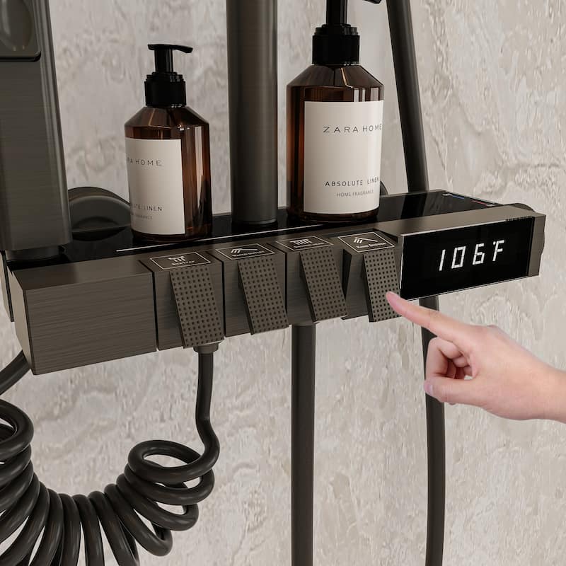 Shower System Shower Faucets Set Complete Digital Temperature Display