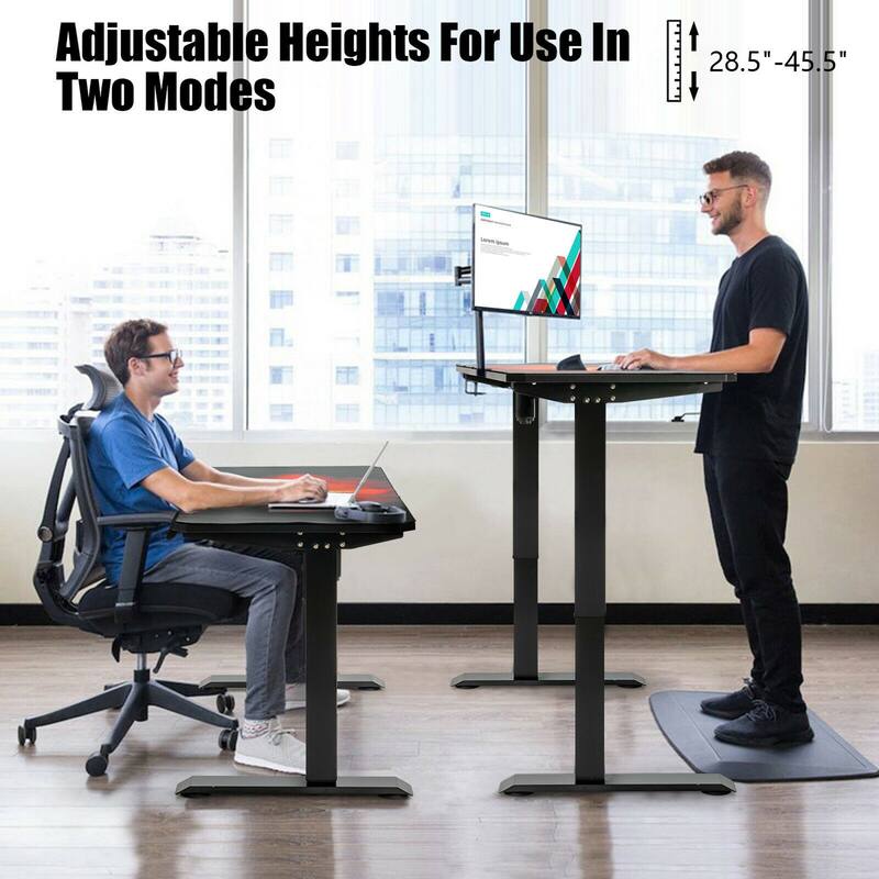 Gymax Electric Standing Gaming Desk Sit to Stand Height Adjustable