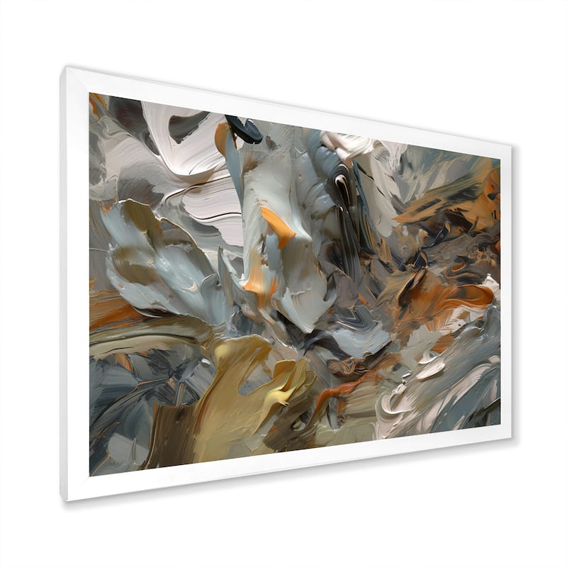 Designart "Autumn Jazz Abstract Expressionism" Abstract Painting Framed Canvas Prints