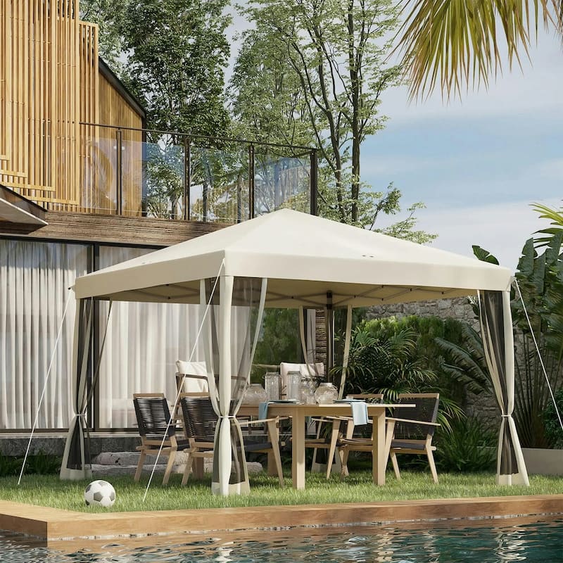 10' x 10' Pop Up Canopy Tent with Netting,Instant Gazebo,Screen House