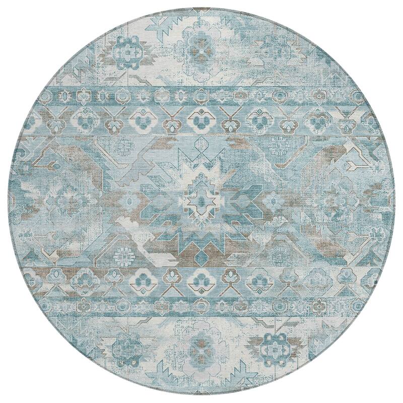 Machine Washable Indoor/ Outdoor Traditional Hudson Chantille Rug