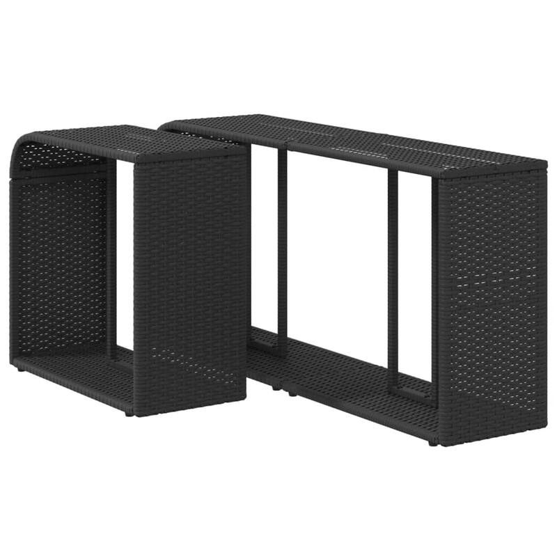vidaXL Storage Shelves Modular Shelving Unit Outdoor Furniture 2 Pcs Poly Rattan - 10.6 x 44.1 x 21.7