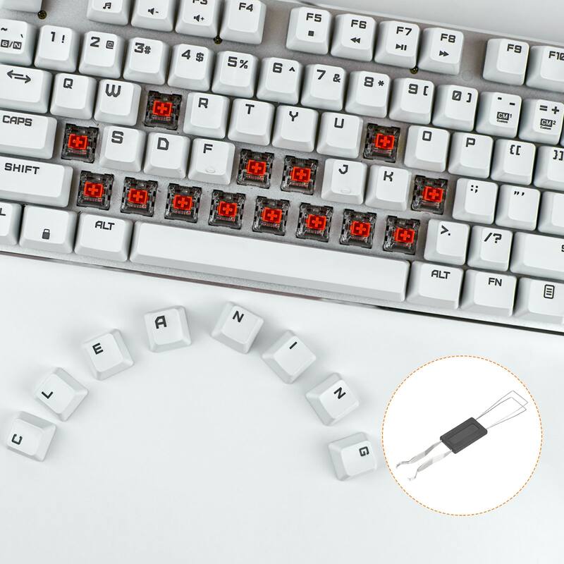 Keycap Puller Remover Tool Kit w 2 Brushes Black Handle White Bristles