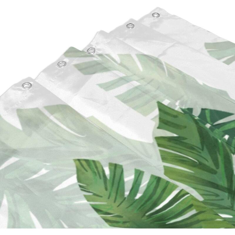 Green Plant Shower Curtain, Waterproof Washable Fabric 72 x 72 Inches