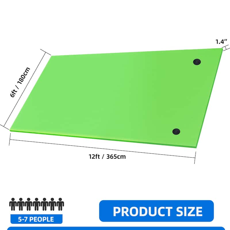 Moasis 12' X 6' Lily Pad Floating Mat Water Mat Inflatable Rafts Lily Pad Pools Beach XPE Floating Island - 12' X 6'