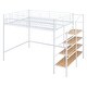 preview thumbnail 17 of 16, Full Size Metal Loft Bed with Storage Ladder and Grid Shelf
