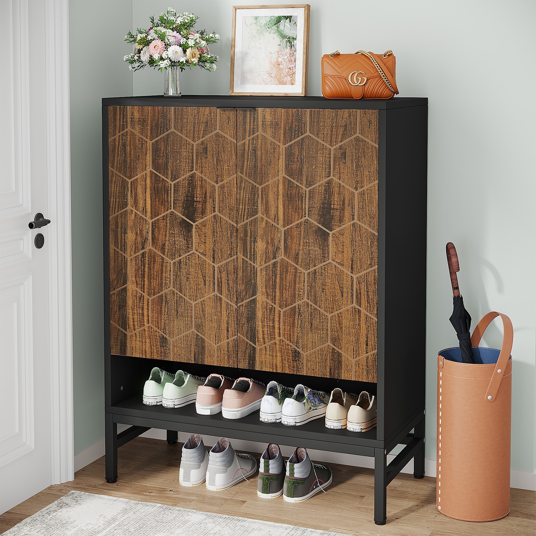 Shoe storage cabinet with doors outlet
